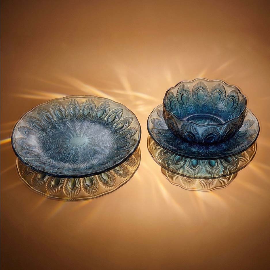 PEACOCK GLASS SET