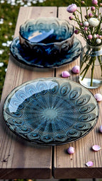 PEACOCK GLASS SET