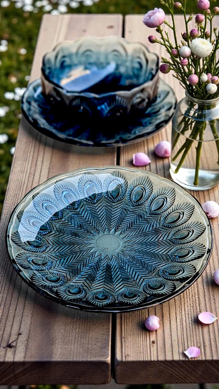 PEACOCK GLASS SET